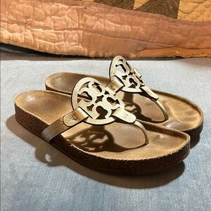 Tory Burch Metallic Gold Miller Sandals